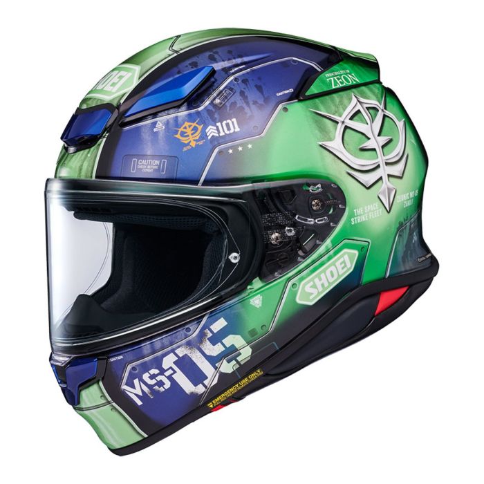 Casco Integrale ShoeiNxr2 Ms-05 Zaku I TC11 Verde Blu