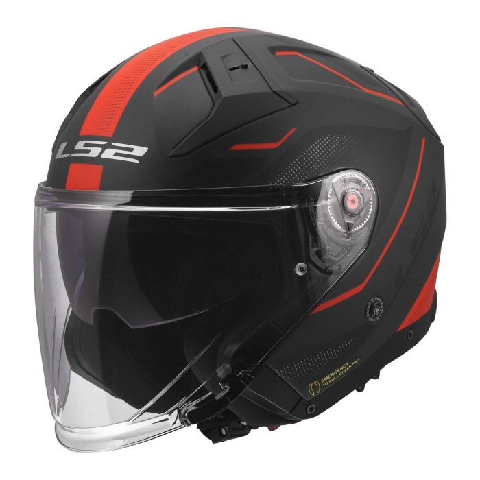 Casco Jet Ls2 Of603 Infinity II Veyron 06 Black Grey Red