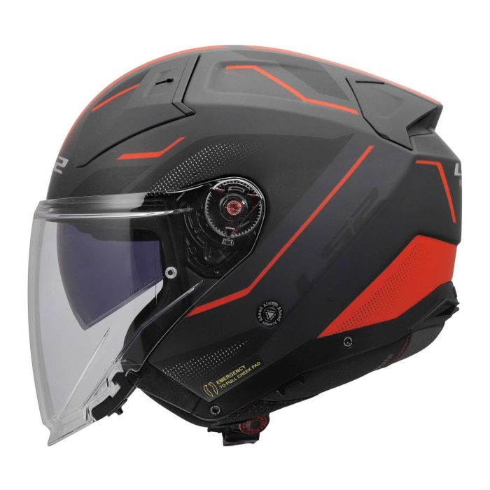 Casco Jet Ls2 Of603 Infinity II Veyron 06 Black Grey Red