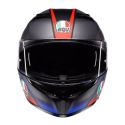 Casco Agv K3 E2206 Striga Matt Black/blue/red