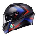 Casco Agv K3 E2206 Striga Matt Black/blue/red