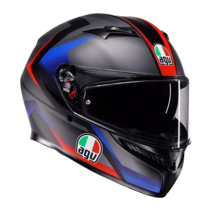 Casco Agv K3 E2206 Striga Matt Black/blue/red