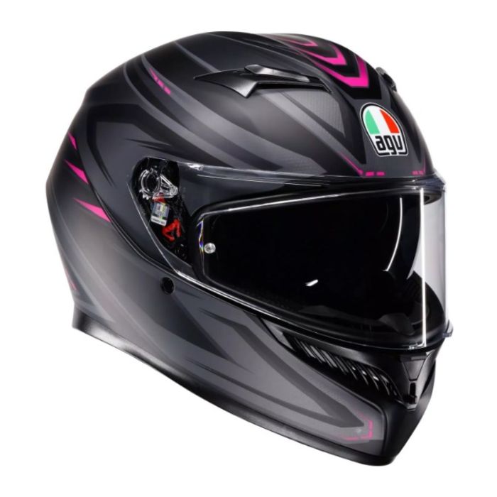 Casco Integrale Agv K3 E2206 Mplk Syth Matt Black/pink