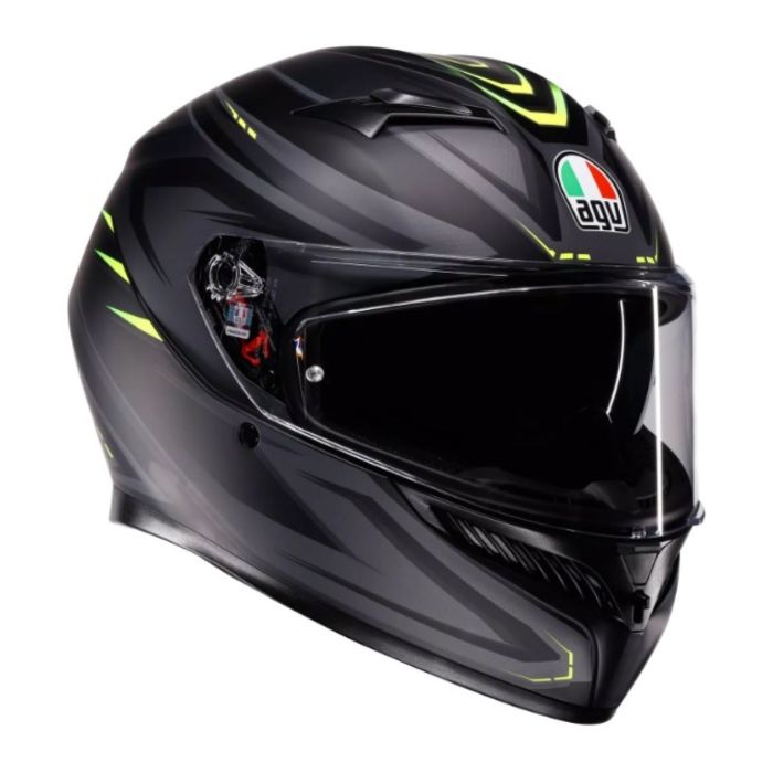 Casco Integrale Agv K3 E2206 Mplk Syth Matt Black/yellow Fl
