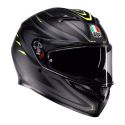 Casco Integrale Agv K3 E2206 Mplk Syth Matt Black/yellow Fl