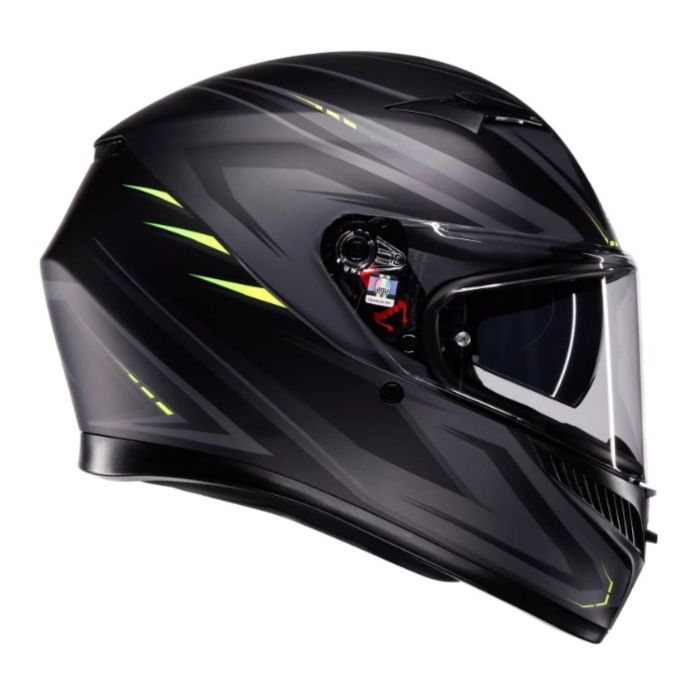 Casco Integrale Agv K3 E2206 Mplk Syth Matt Black/yellow Fl