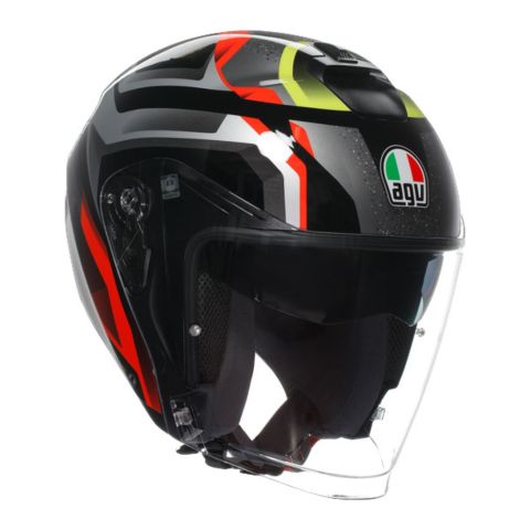 Casco Agv Irides  E2206 Zurigo Black/red/yellow Fluo