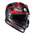 Casco Integrale Agv K7 In Fibra E2206 Glimpse Matt Black/red