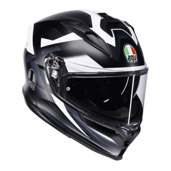 Casco Integrale Agv K7 In Fibra E2206 Glimpse Matt Black/white