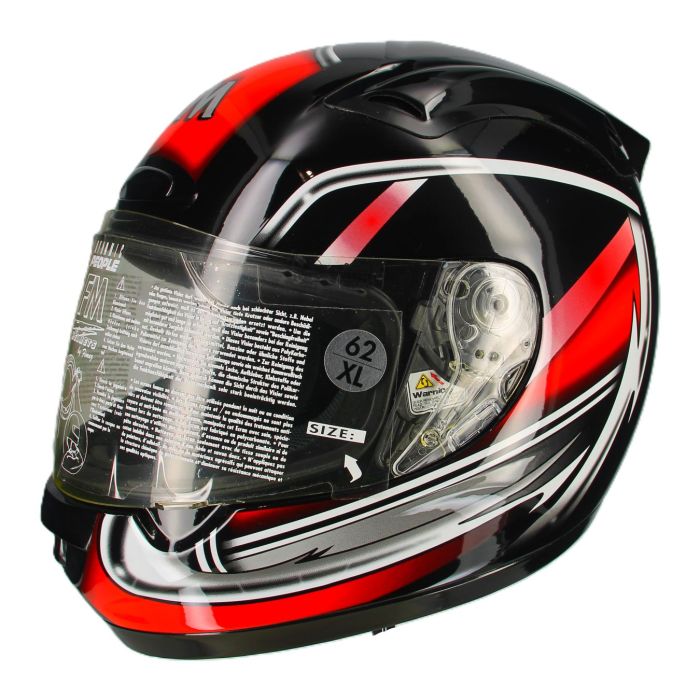Casco Integrale In Fibra Fm Trad Rosso Fantasia