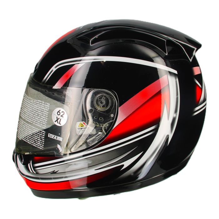 Casco Integrale In Fibra Fm Trad Rosso Fantasia