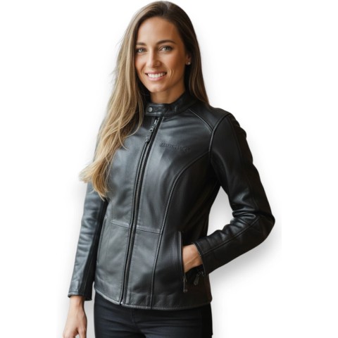 Chaqueta de cuero para mujer Jofama Flame Black