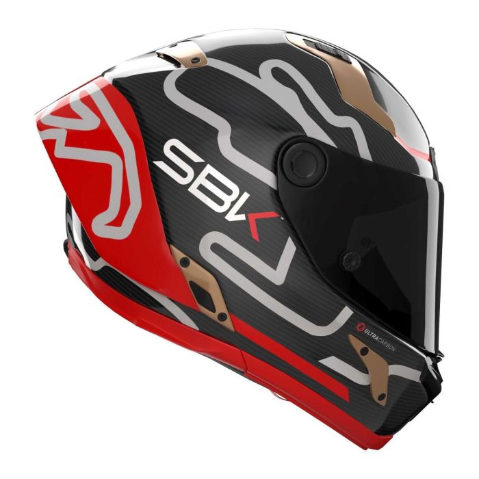 Casco Nolan X-804 Rs Ultra Carbon Sbk Rosso Oro