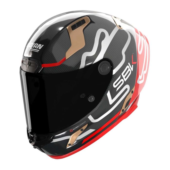 Casco Nolan X-804 Rs Ultra Carbon Sbk Rosso Oro