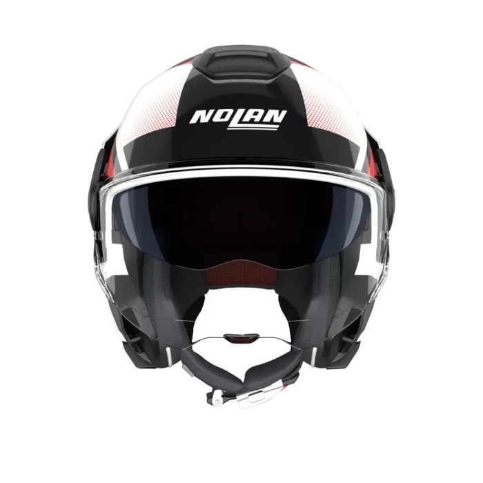 Casco Nolan N120-1 Ciclone Bianco Nero Rosso