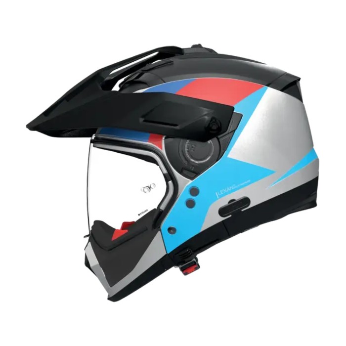 Casco Nolan N70-2 X 06 Turbine Bianco Nero Blu Ross