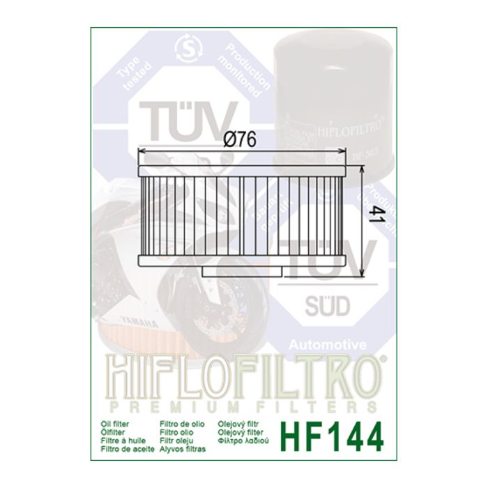 Filtro Olio Hiflo Hf144 Yamaha Xj 600/650 900 84-93