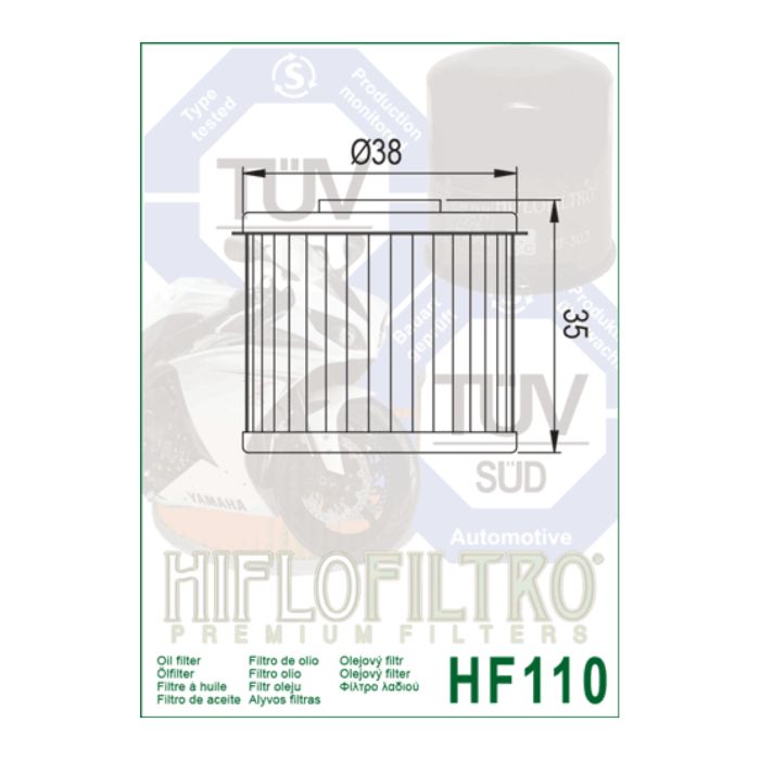 Filtro Olio Hiflo Hf110 Honda Nsf 250r 17-
