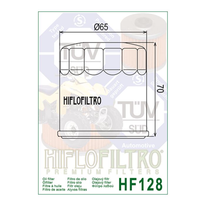 Filtro Olio Hiflo Hf128 Kawa Quad Mule 300 -620