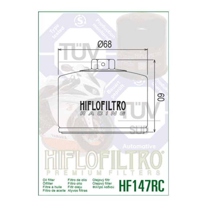Filtro Olio Hiflo Hf147rc Racing Yamaha Fazer 600 98-03