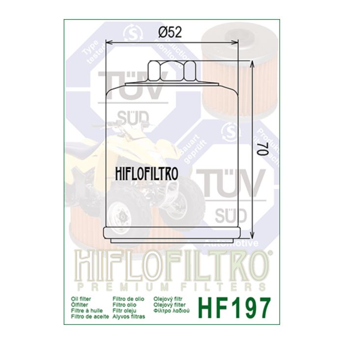 Filtro Olio Hiflo Hf197 Qooder 400 18-20