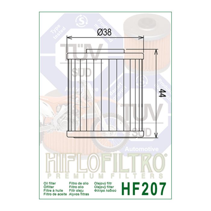 Filtro Olio Hiflo Hf207 Kawa Kx 250 F 03- Suzuki Rm 250 Z 03-