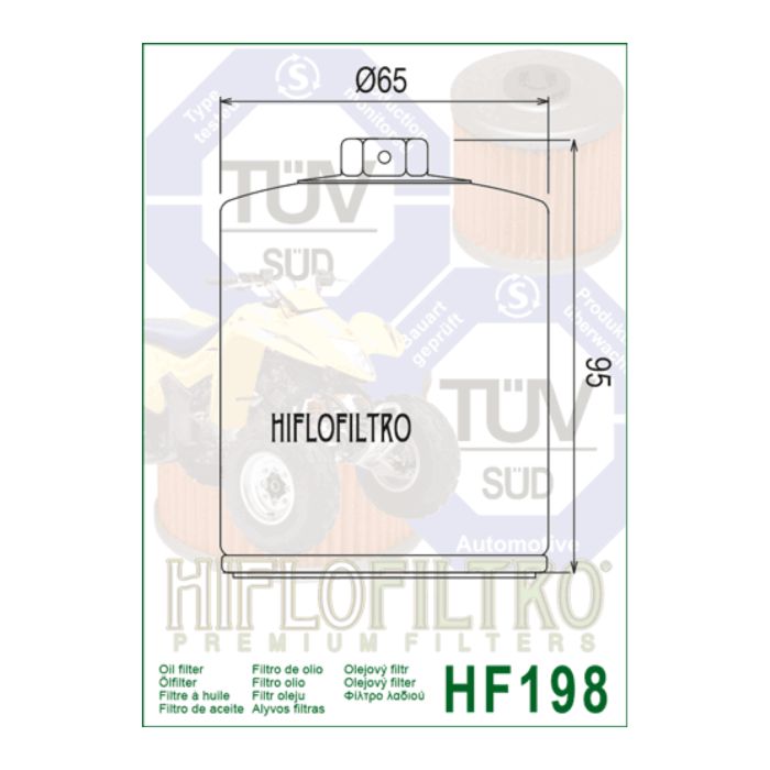 Filtro Olio Hiflo Hf198 Polaris Sportsman 600/800 04-06