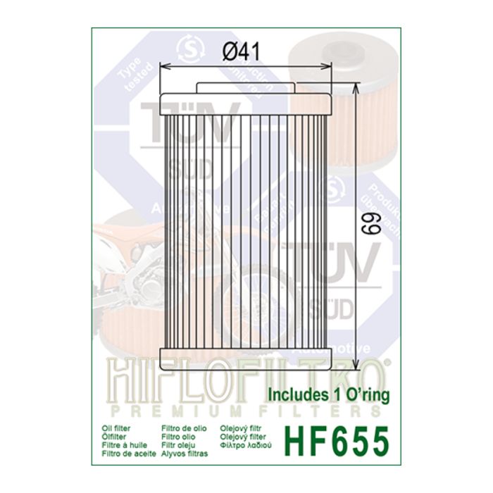 Filtro Olio Hiflo Hf655 Ktm Sx 250 06-
