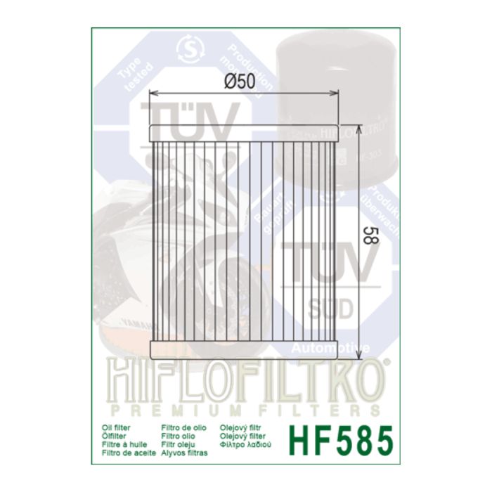 Filtro Olio Hiflo Hf585 Moto Morini 1200 06-