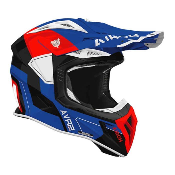 Casco AirohAviator Ace 2 Shield Blue/red Gloss