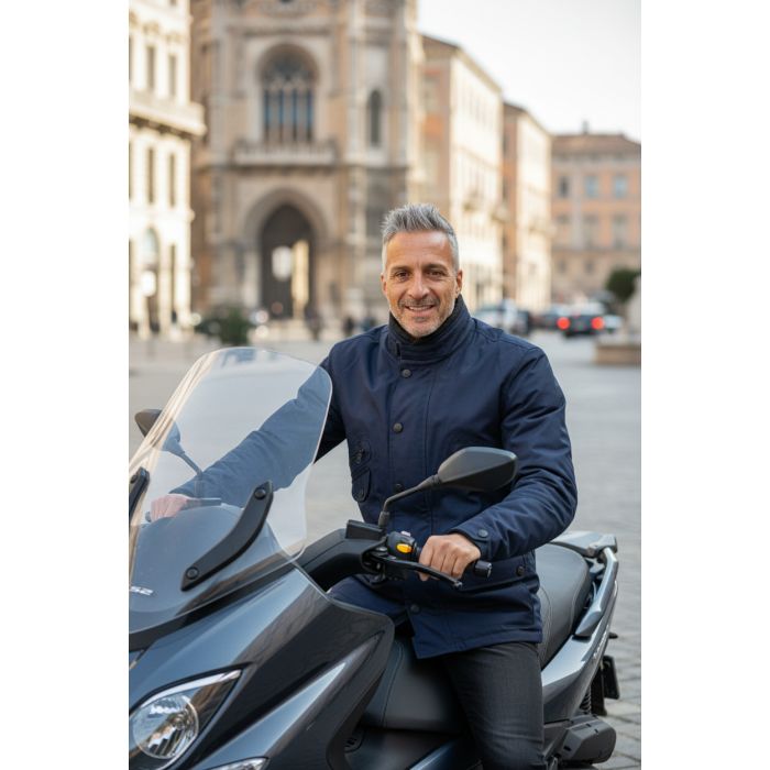 Veste Ixs longue queue chaude et imperméable bleu