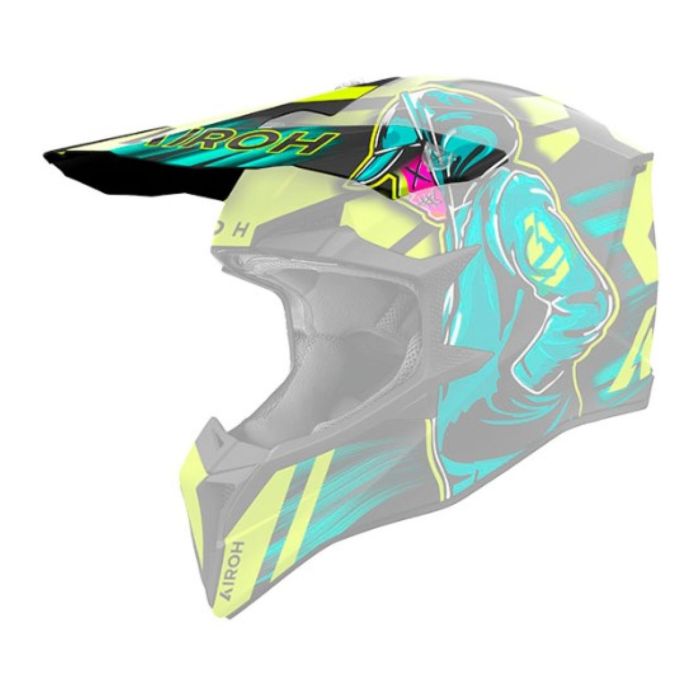 Airoh Front/peak Wraaap Cyber Yellow Matt