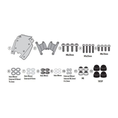 Kit Attac. Cupolino Kawasaki Z900 (2025) Givi A4137a