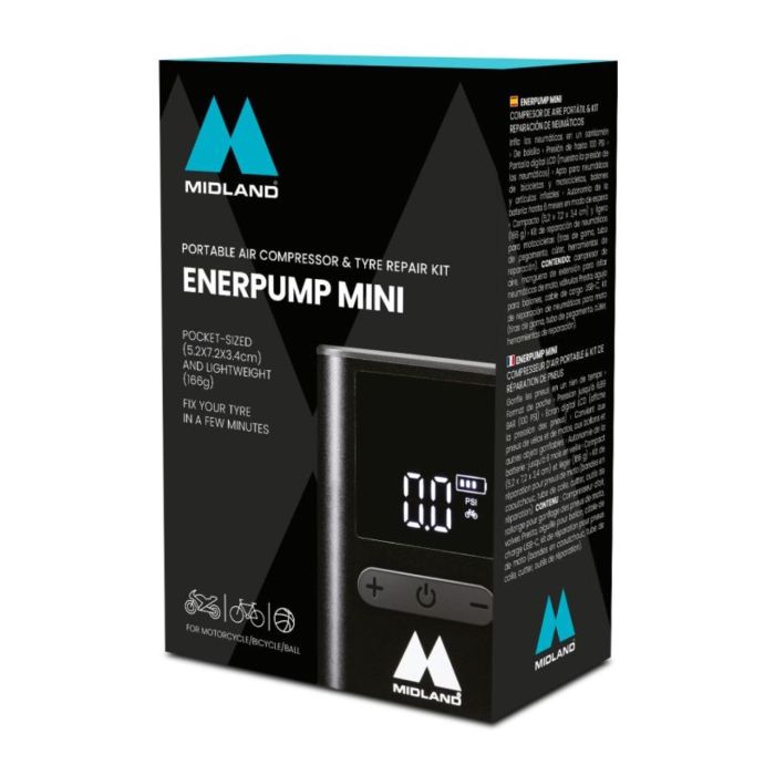 MidlandMini Compressore Ad Aria Con Power Bank E Kit Di Riparazione