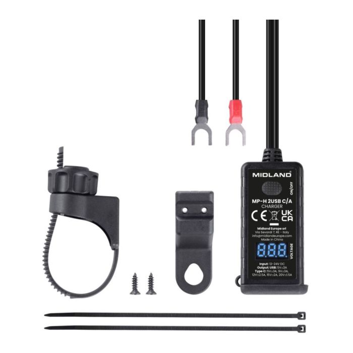 MidlandMp-h 2usb C/a -caricatore Da Moto Usb