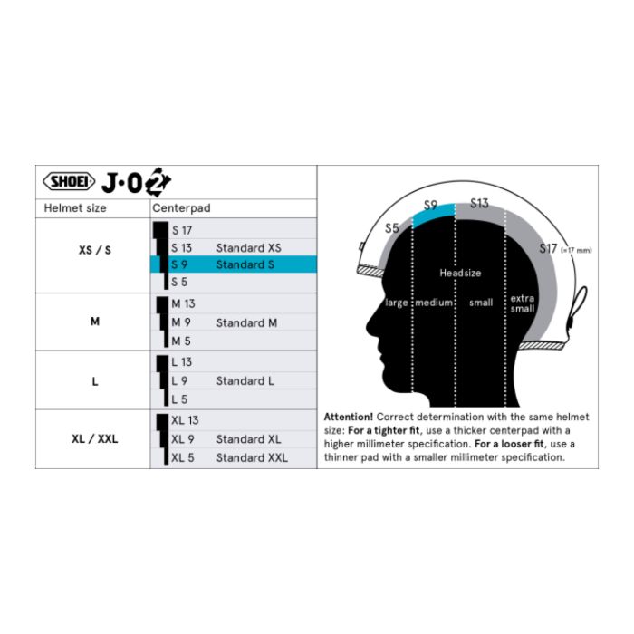 Shoei J-o2 Center Pad S9