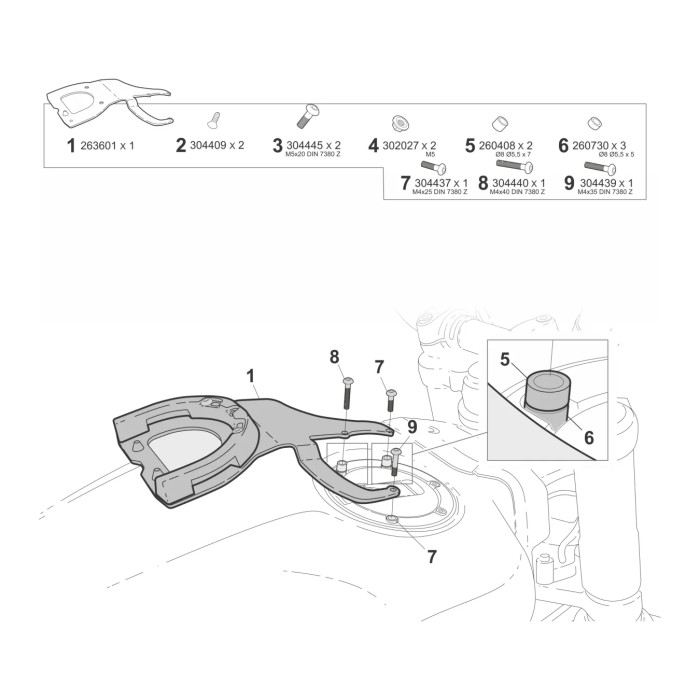 Click System Fast Shad Per Borsa Serbatoio Royal Enfield Guerrilla