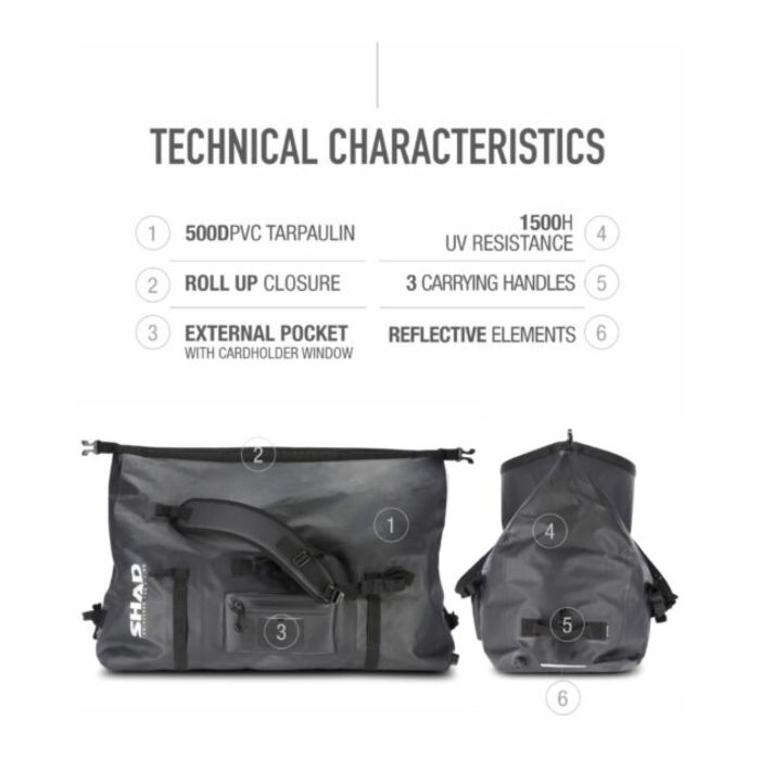 Shad Sw80 Borsa Posteriore Impermeabile 80l