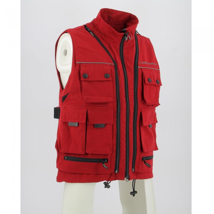 ojspwj11.r-hd-0002.jpg| GILET OJ TRANSFORMER 2 in 1 TRAFORATO MULTITASCHE  ROSSO