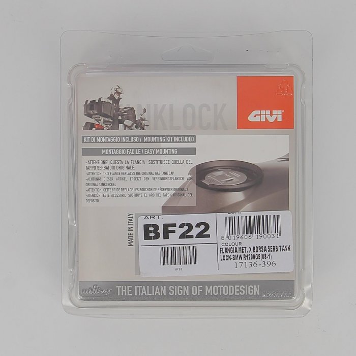 gibf22-0001.jpg| FLANGIA GIVI BF22 X BORSA SERB TANK LOCK-BMW R1200GS(08-12)