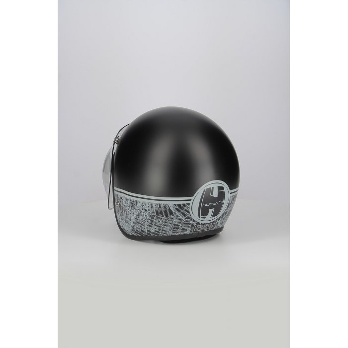 Casco Jet Fibra Motocubo Miami Vis Bolla Humans Nero Opaco