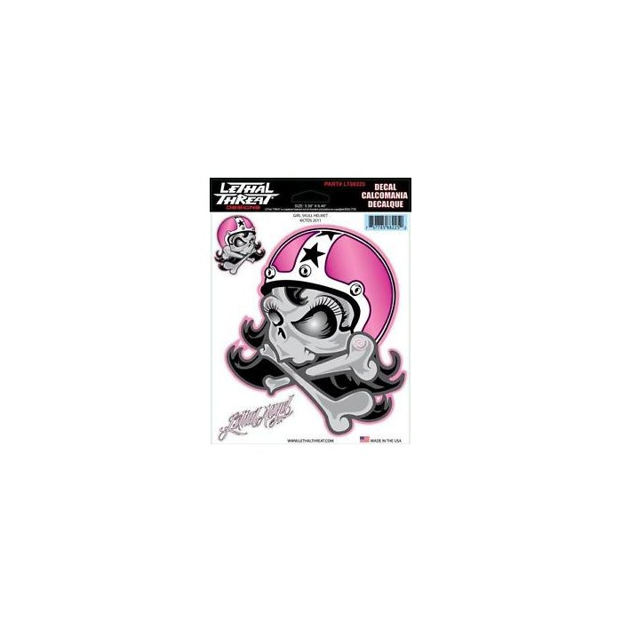 Bike Tattoos Lethal Threat Girl Skull Helmet