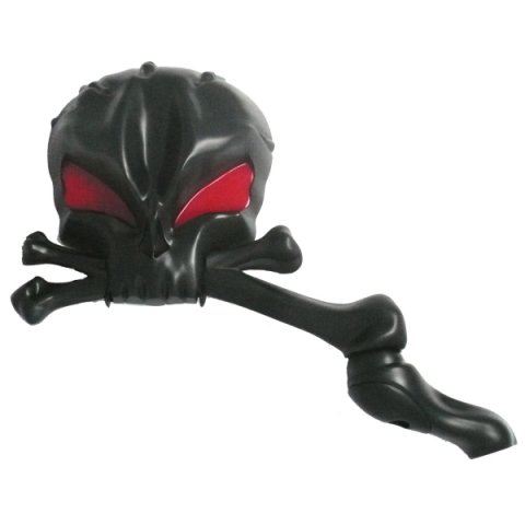 Specchio Universale Vicma Teschio Nero Opaco Dx