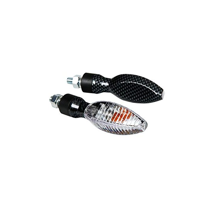 Coppia Frecce Lampa Carbon Look Kinesis Vetro Bianco Omologate