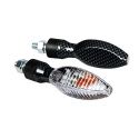 Coppia Frecce Lampa Carbon Look Kinesis Vetro Bianco Omologate