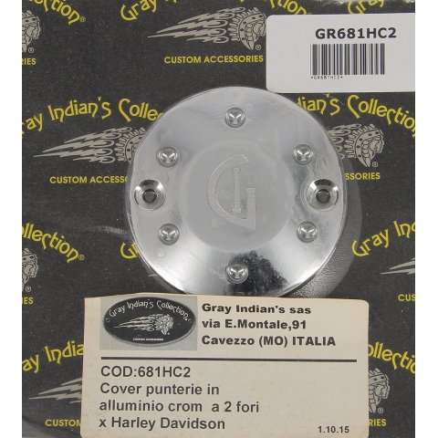 Carter Copertura Punterie Harley Davidson Gray Indian's Cromato 2 Fori