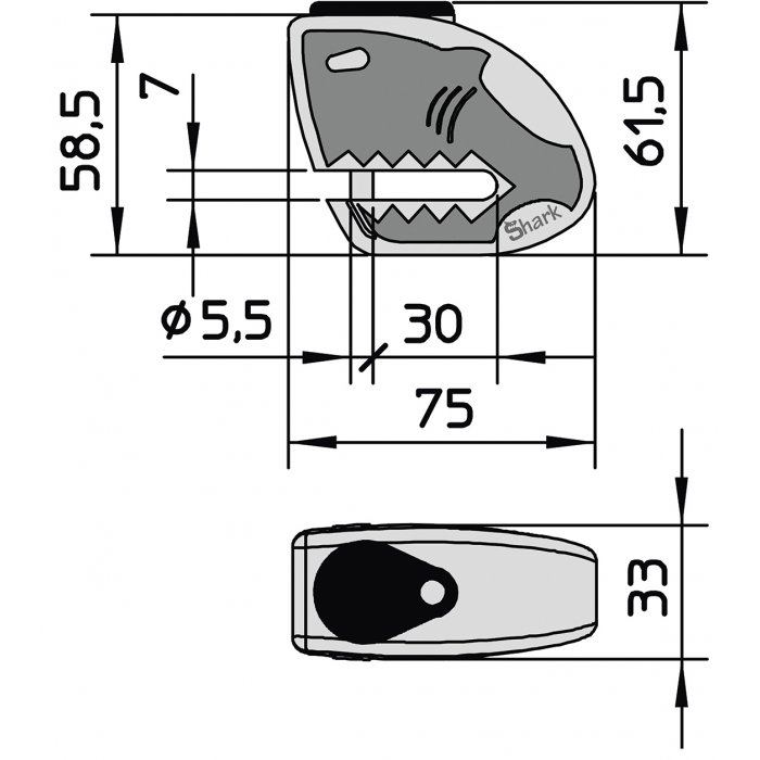 Blocca Disco Viro Shark  5.5 Mm Grafica Farfalla