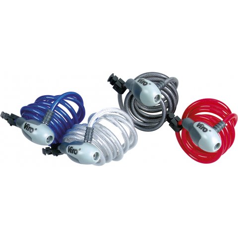 Câble en acier tressé Viro Hawaii Noir 8mm x 180cm Argent