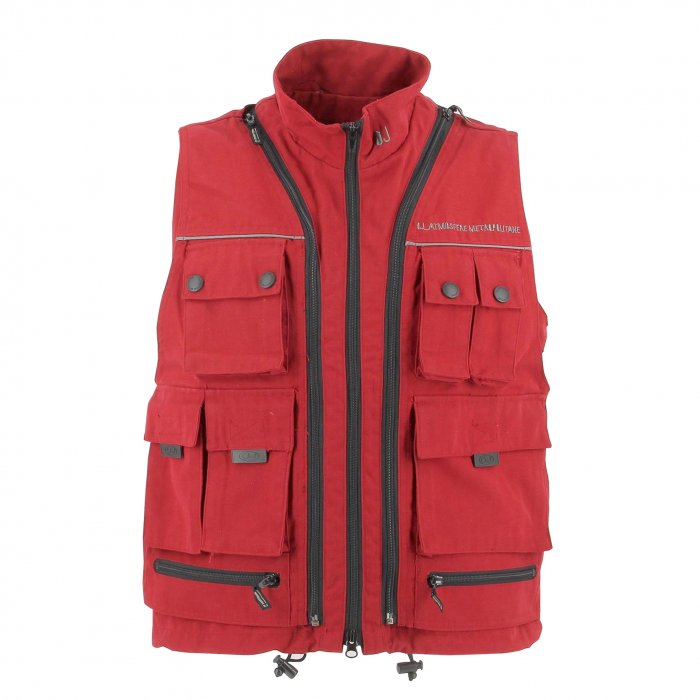 Gilet Oj Transformer 2 In 1 Traforato Multitasche Rosso