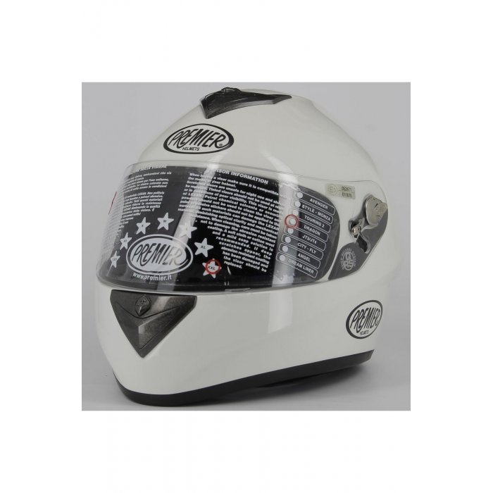 Casco Premier Dragon Fibra Monocolore Bianco